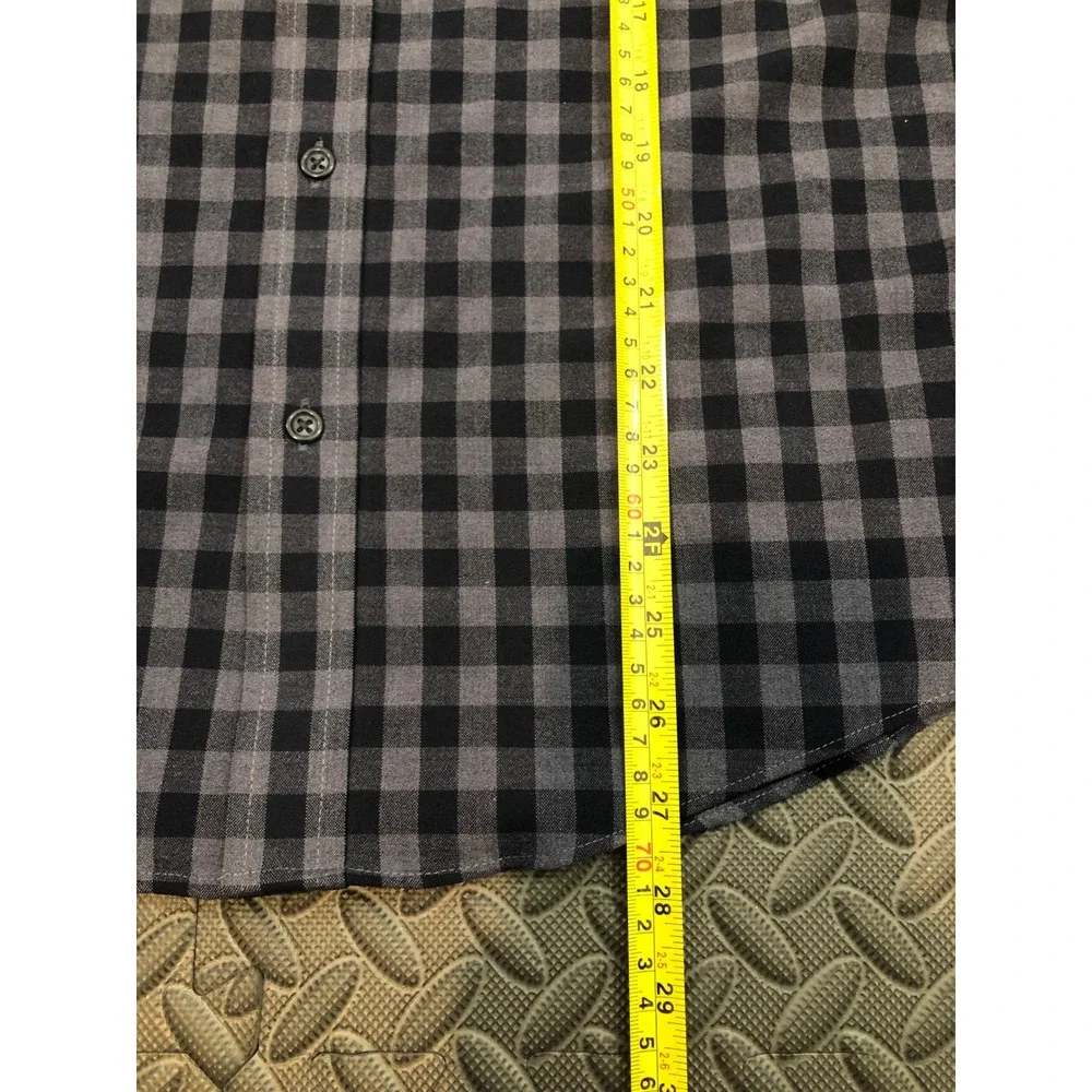 MIZZEN+MAIN  Men's City Flannel‎ Shirt Gingham Check Blue Button Down Classic